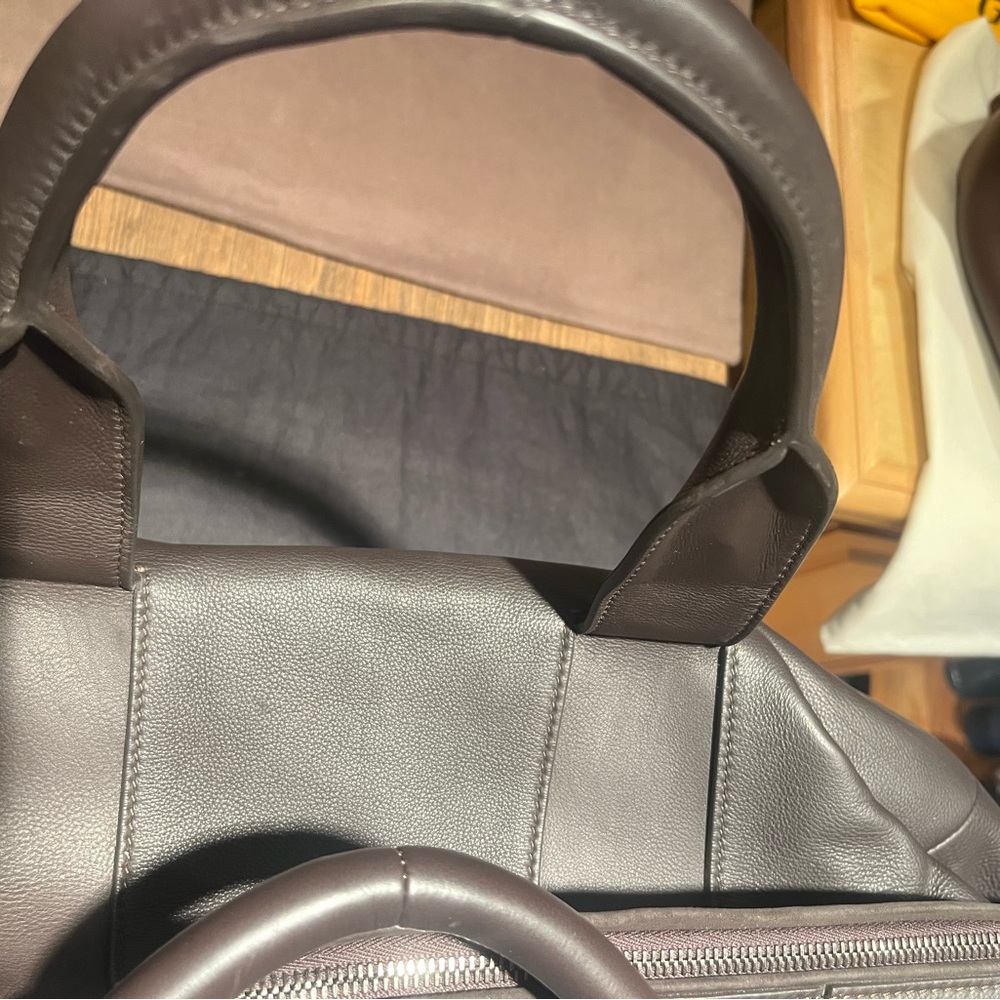 Ermenegildo Zegna Dark Brown Grained Leather Holdall - Picture 5 of 13